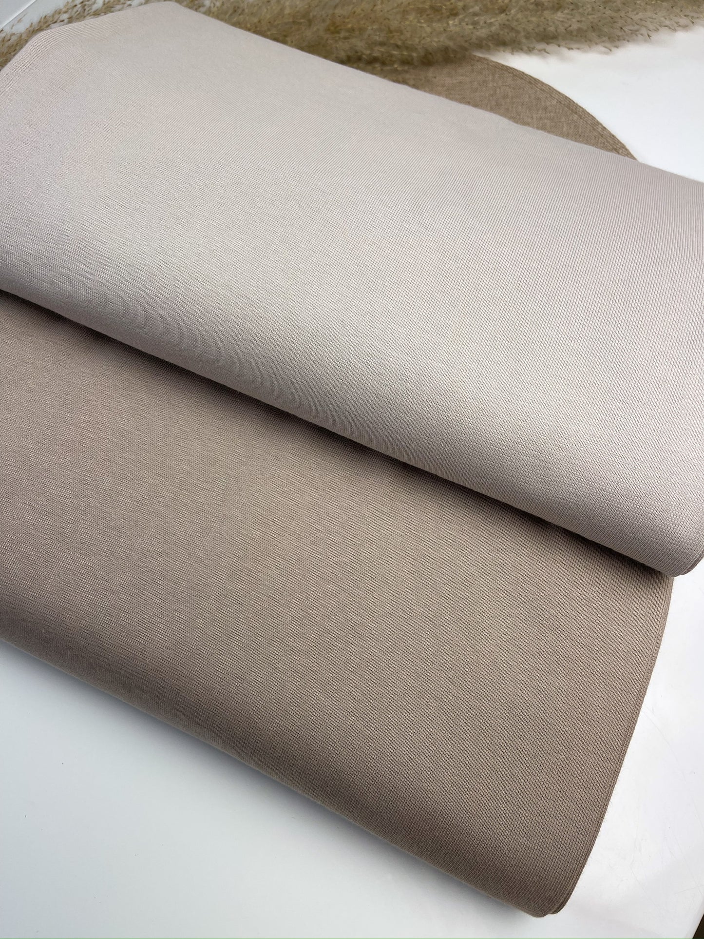 Bündchen Bündchenstoff Sand beige Schlauchware