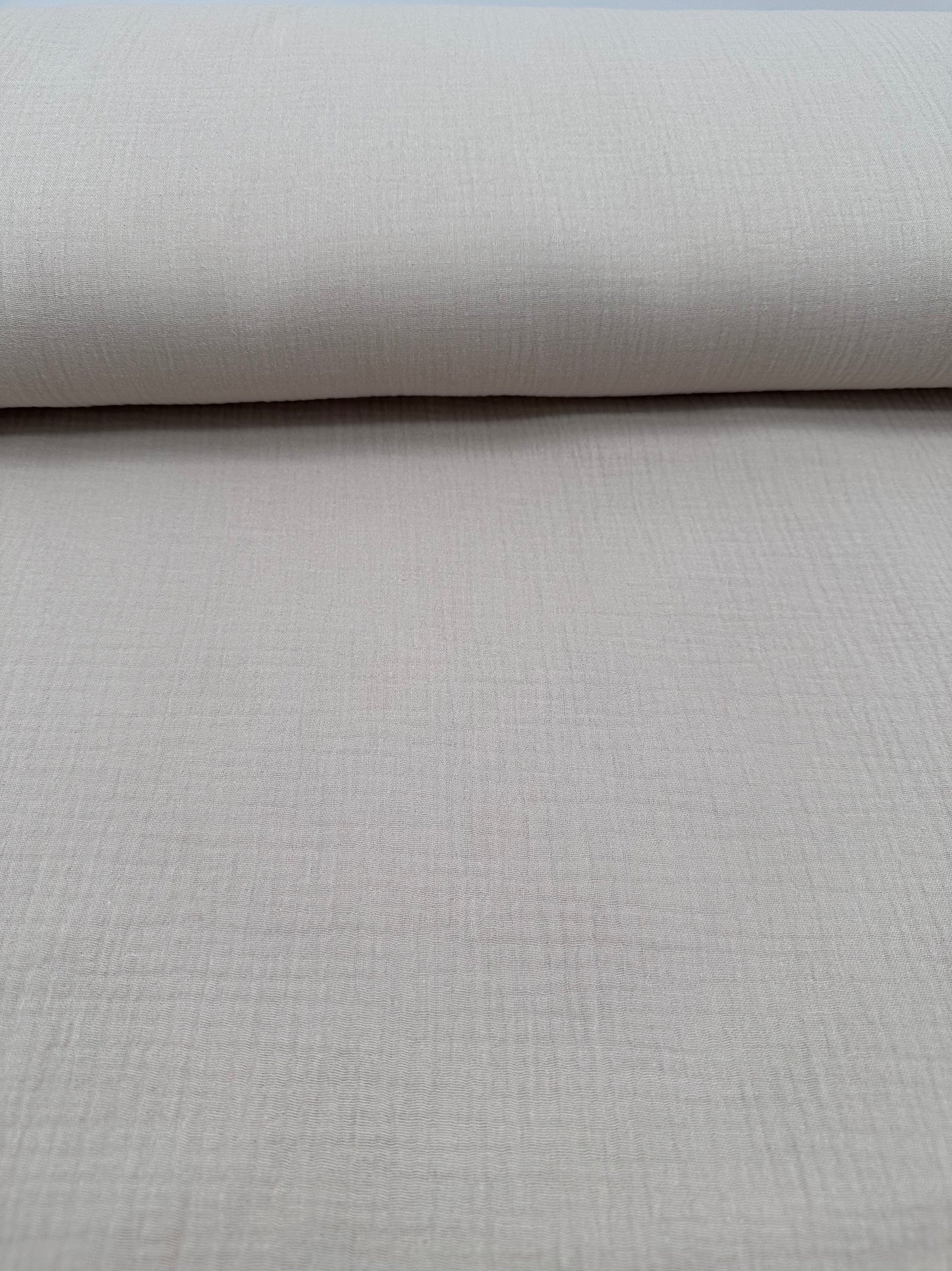 Musselin Baumwollmusselin Double gauze Stoff Uni hellbeige