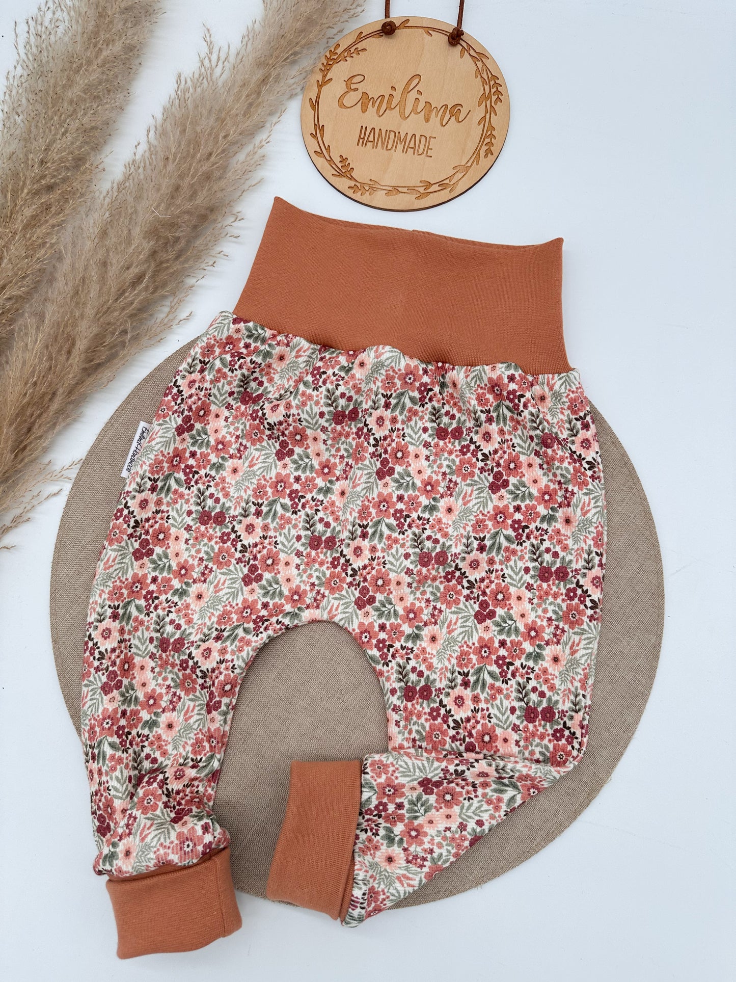 Baggypants Rib Jersey Retro Blumen