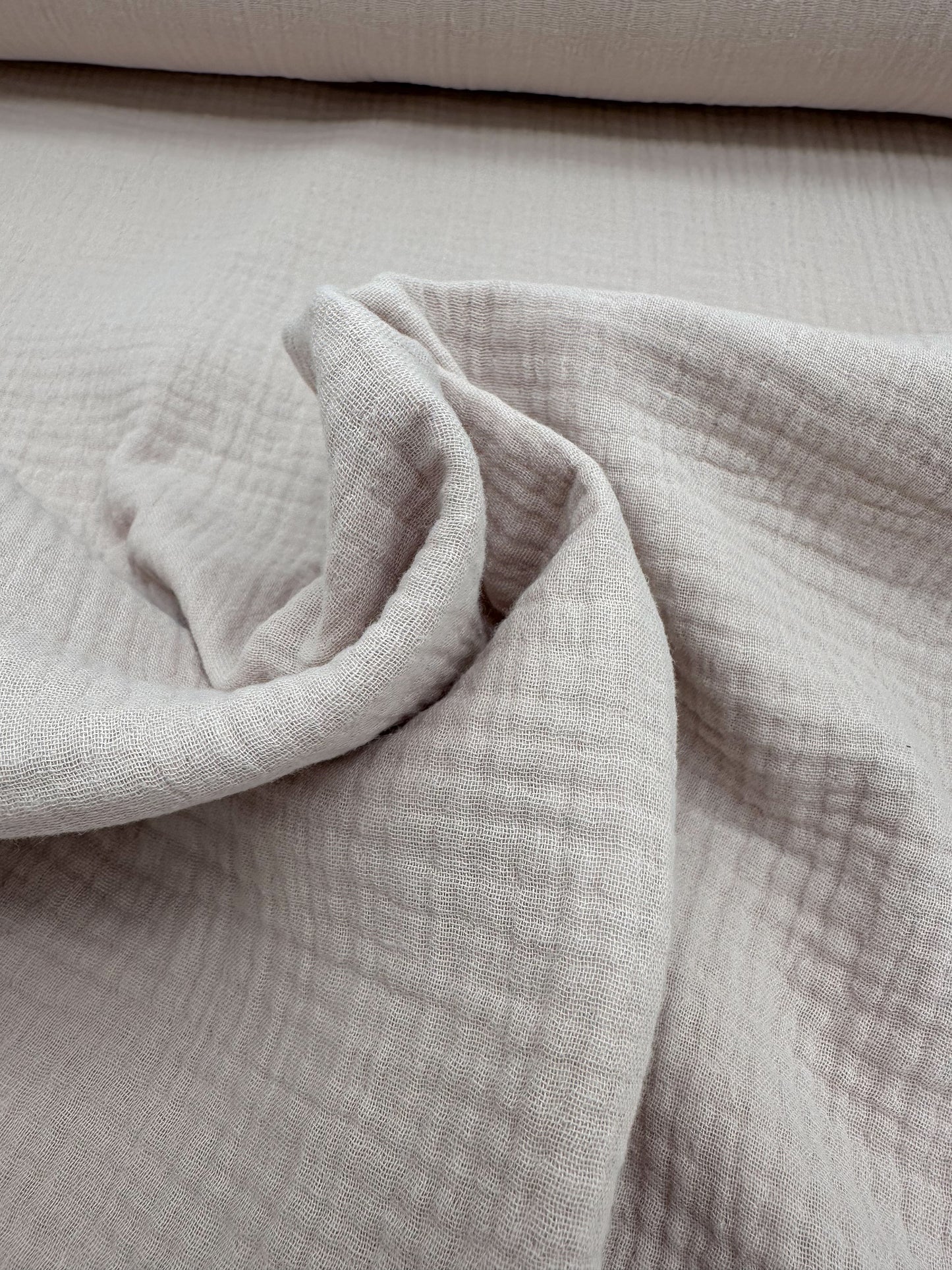 Musselin Baumwollmusselin Double gauze Stoff Uni hellbeige