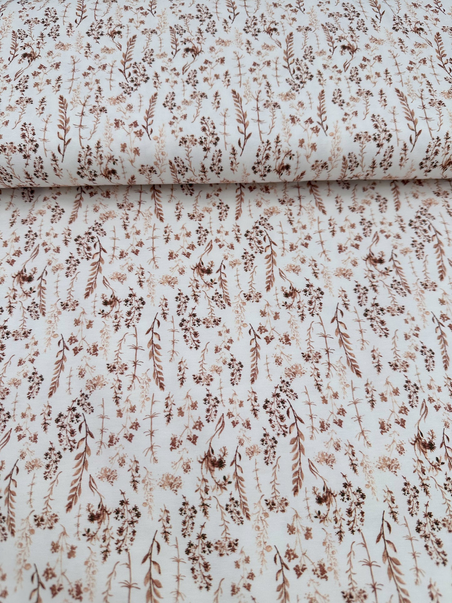 Leggins mit Blumen |dunkelbeige