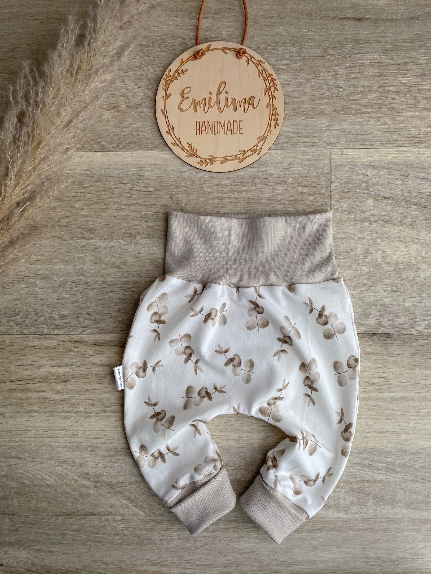 Pumphose Baggypants Baby Kleinkind Jersey Eukalyptus Sand Weiß
