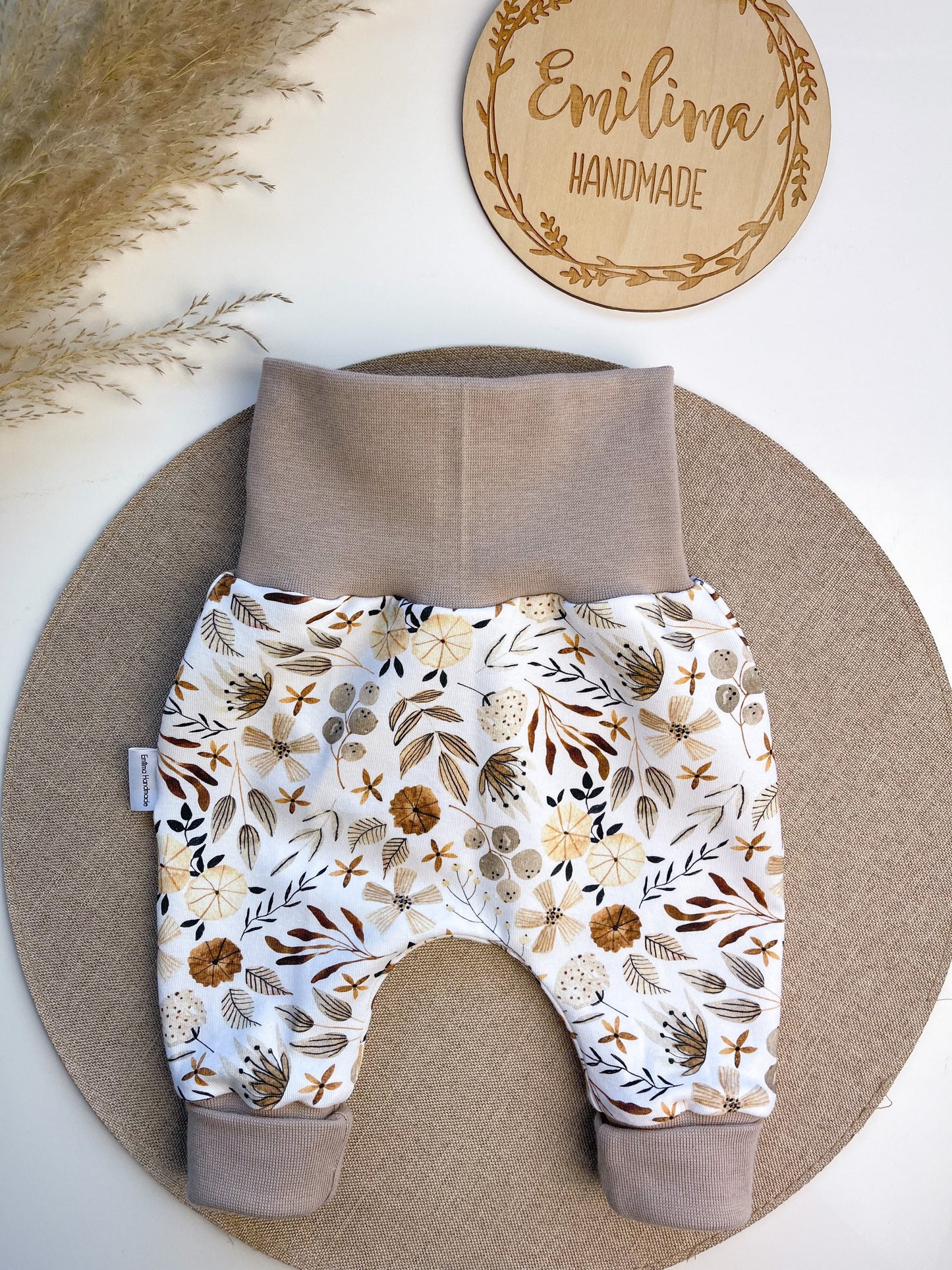 Pumphose Baggypants Baby Kleinkind Mädchen Sandblumen Weiß