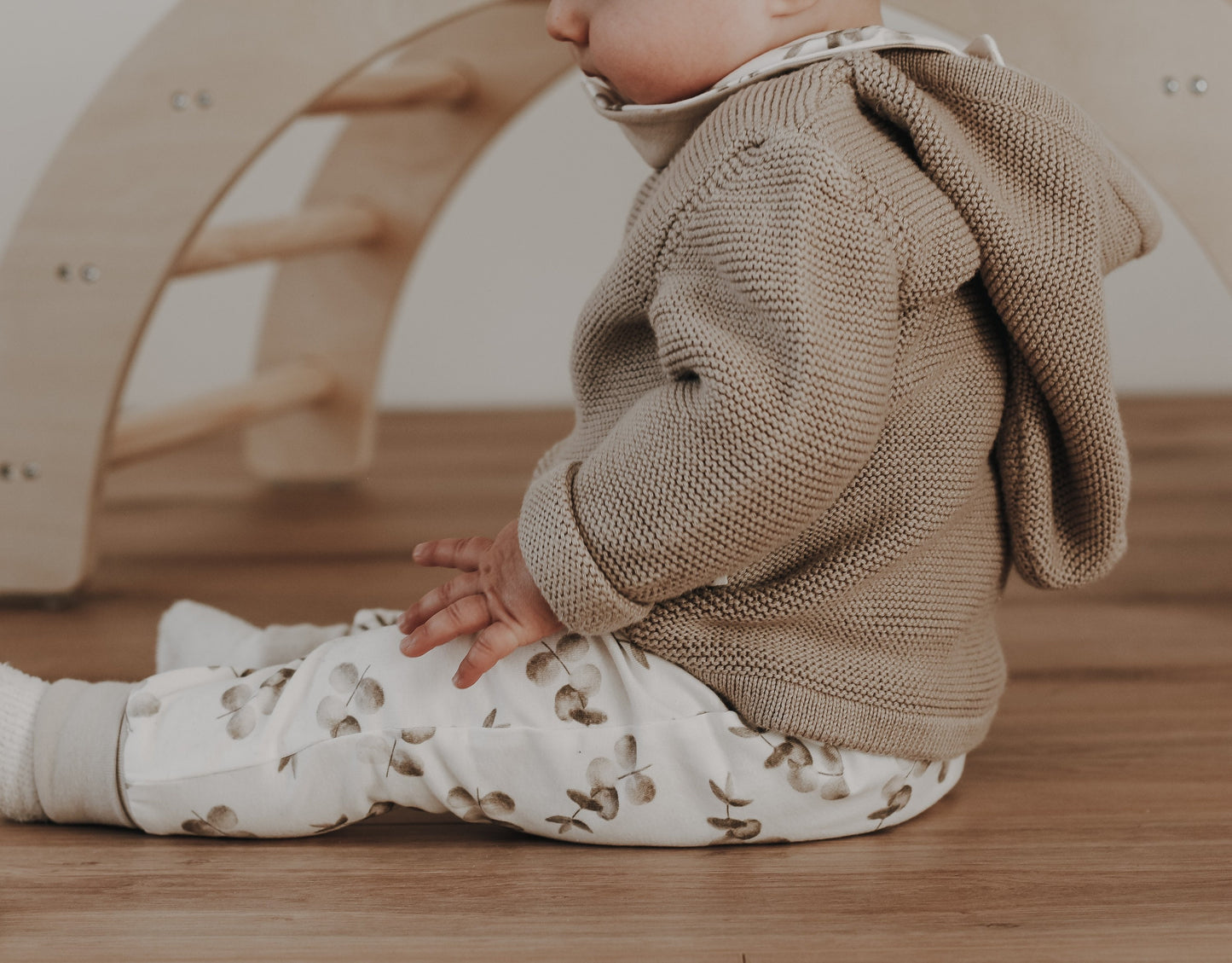 Pumphose Baggypants Baby Kleinkind Jersey Eukalyptus Sand Weiß