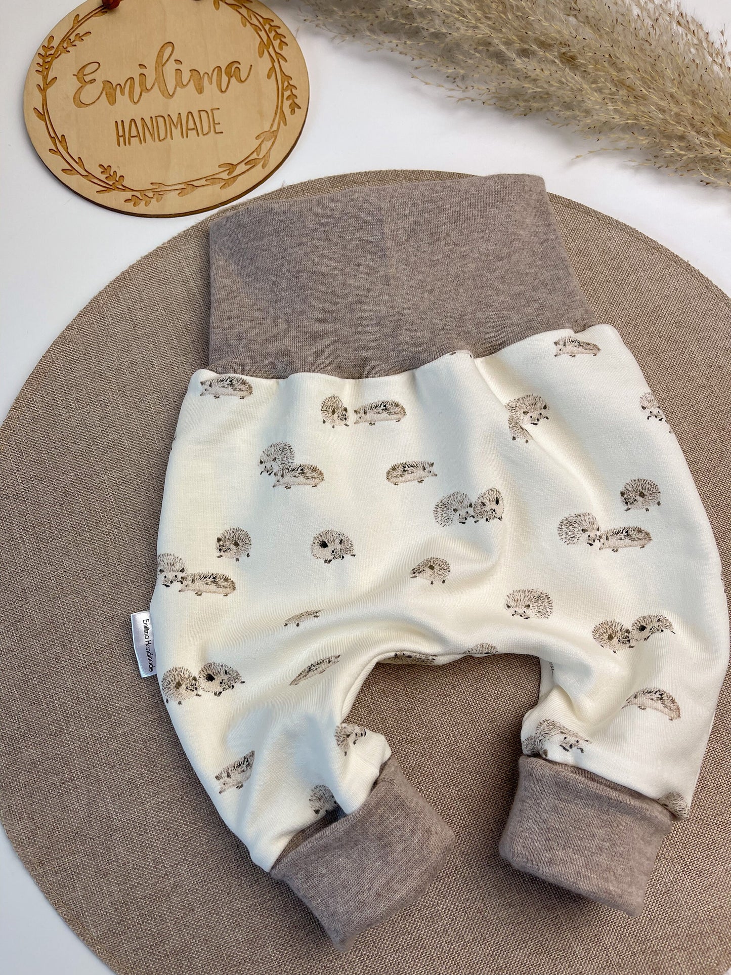 Pumphose Baggypants Igel Creme braun meliert Baby Kleinkind