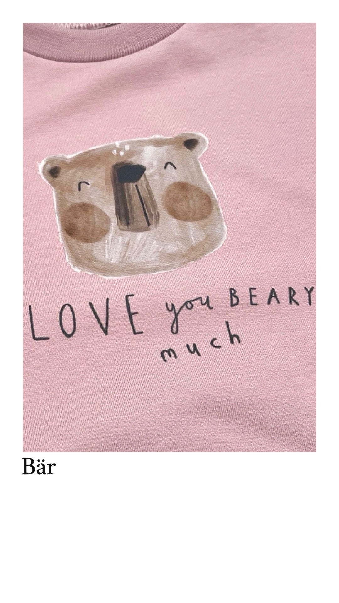 Oversize Sweater Beary Uni rosa Baby Kleinkind Bär Love