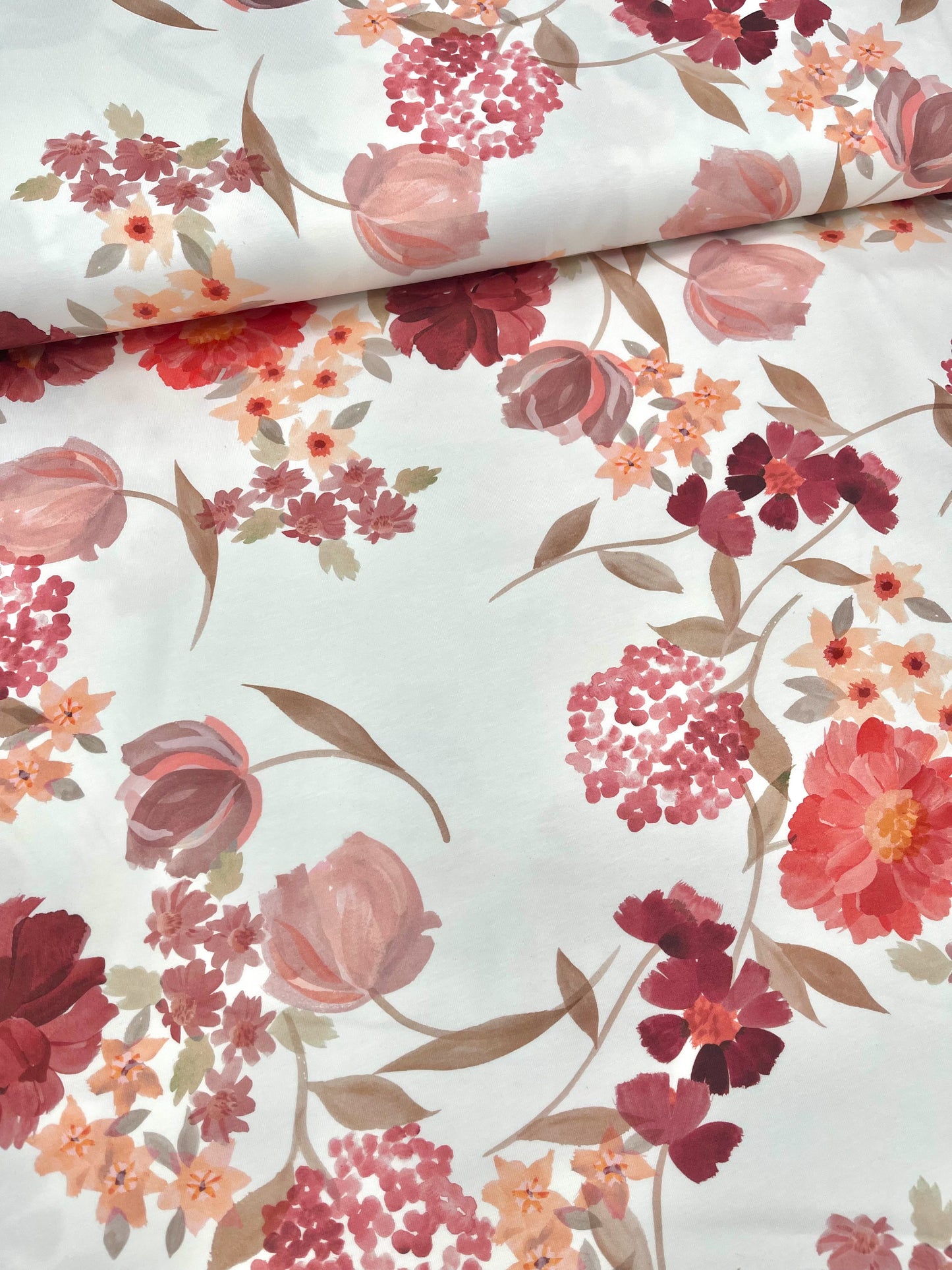 Jersey Stoff Vintage Flowers Family Fabrics Meterware