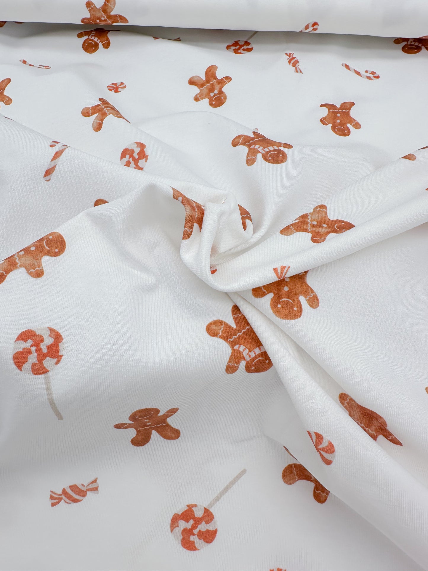 Stoff Jersey Meterware Lebkuchenmann Family Fabrics