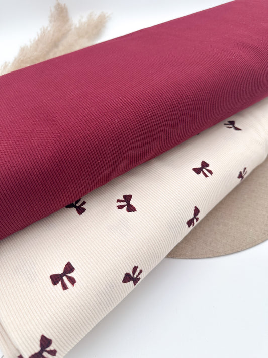 Rib Jersey Uni Bordeaux