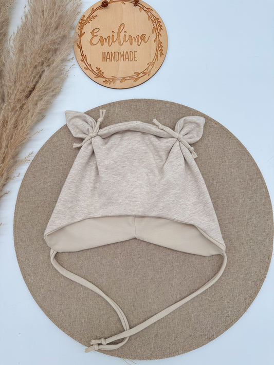 Übergangsmütze uni beige meliert / hellbeige