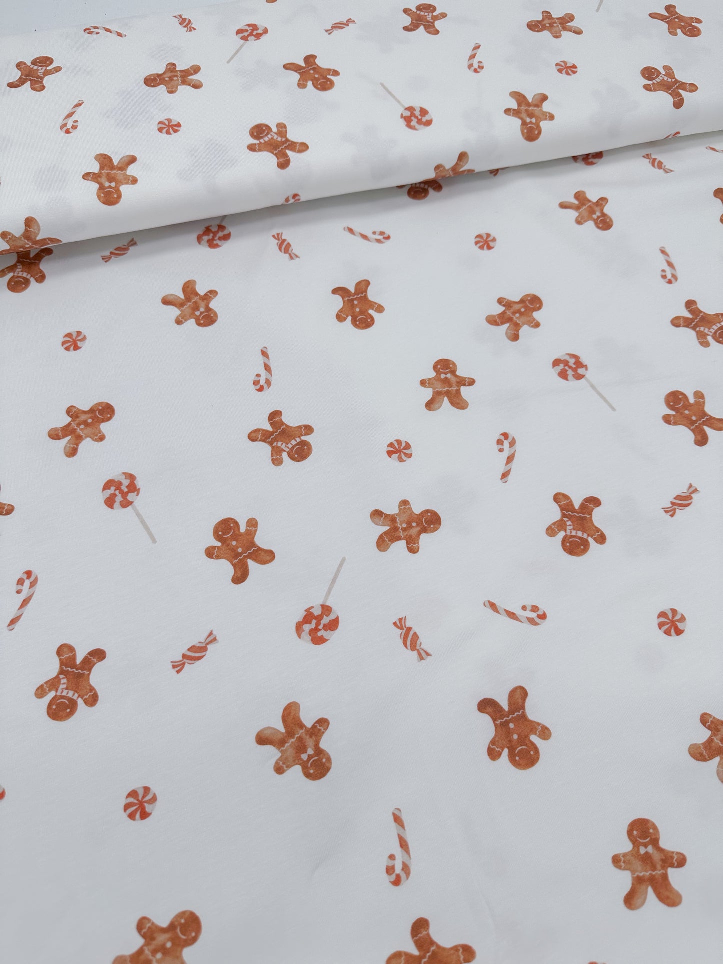 Stoff Jersey Meterware Lebkuchenmann Family Fabrics