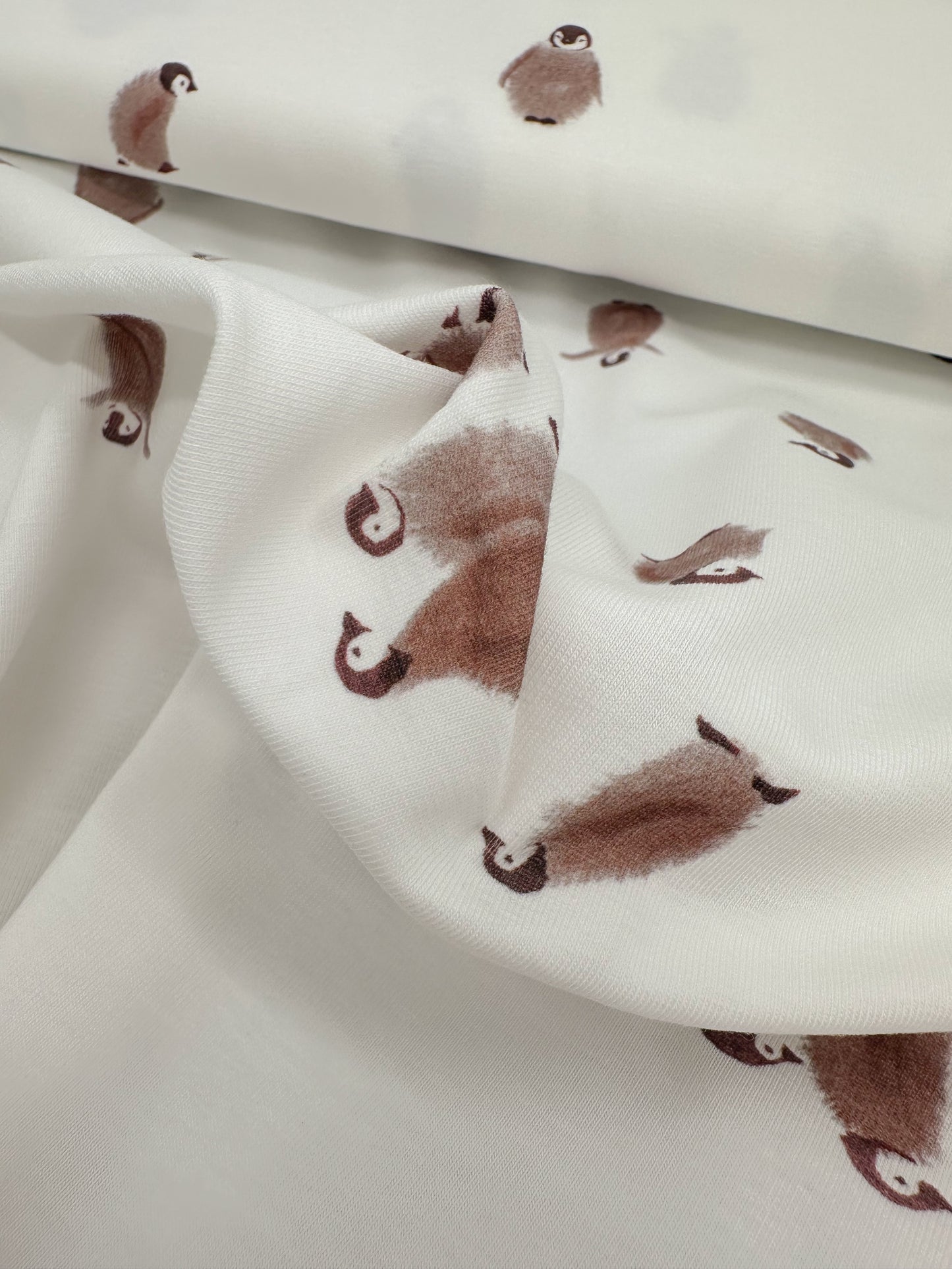 Stoff Jersey Meterware Pinguine Family Fabrics