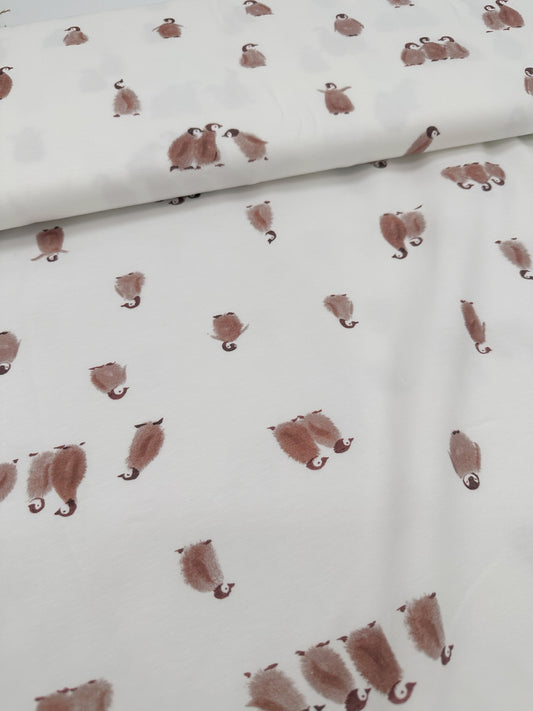 Stoff Jersey Meterware Pinguine Family Fabrics