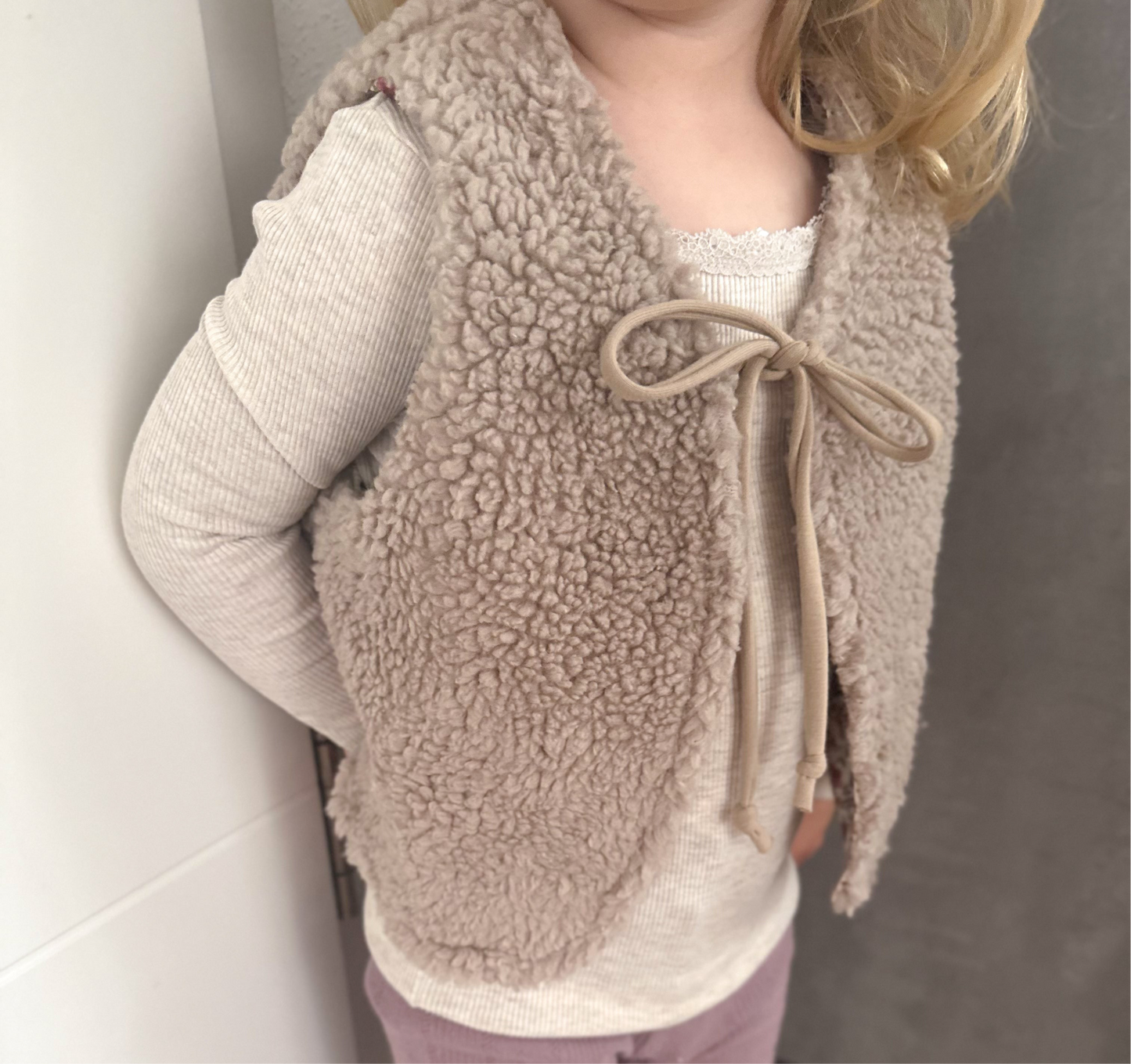 Teddyweste taupe
