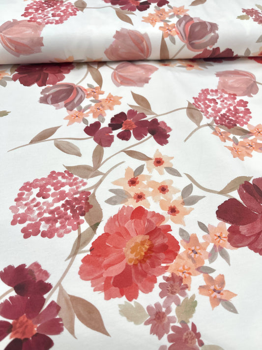 Jersey Stoff Vintage Flowers Family Fabrics Meterware