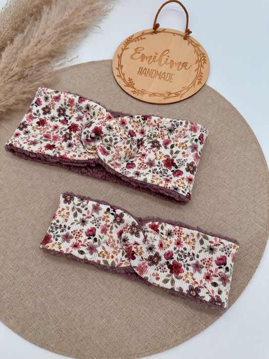 Haarband gefüttert mit Teddyfleece Beere