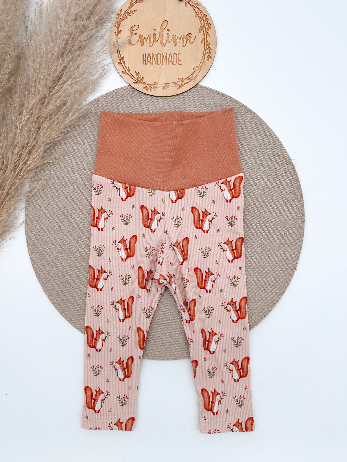 Leggins Rib Jersey Eichhörnchen Gr.74