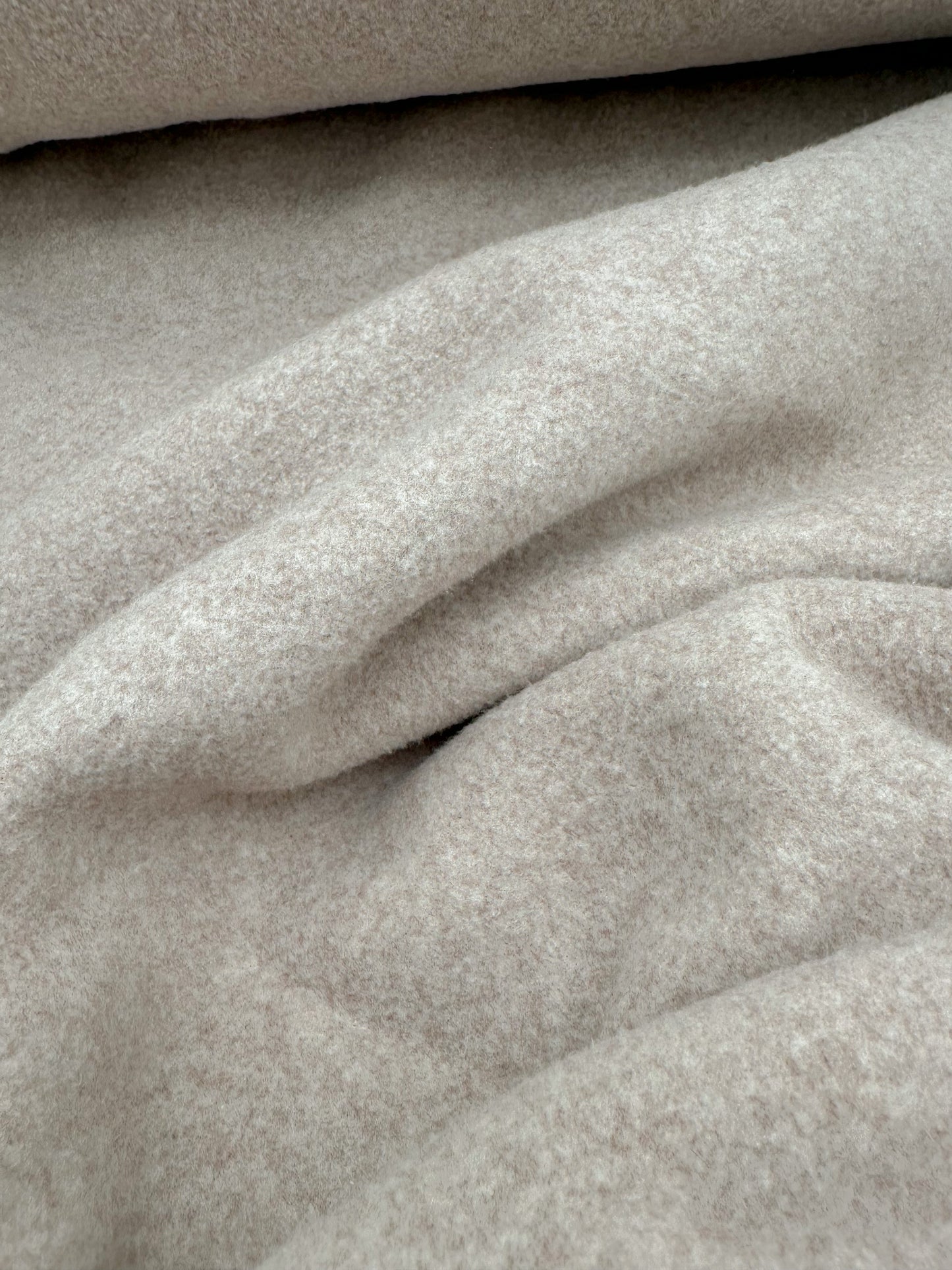 Bio Baumwollfleece taupe meliert Meterware