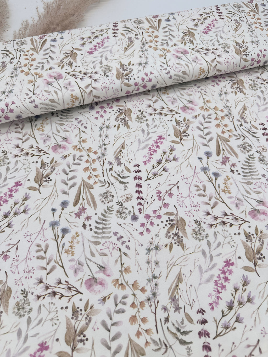 Baumwolljersey Meterware Blumen& Gräser Öko Tex 100