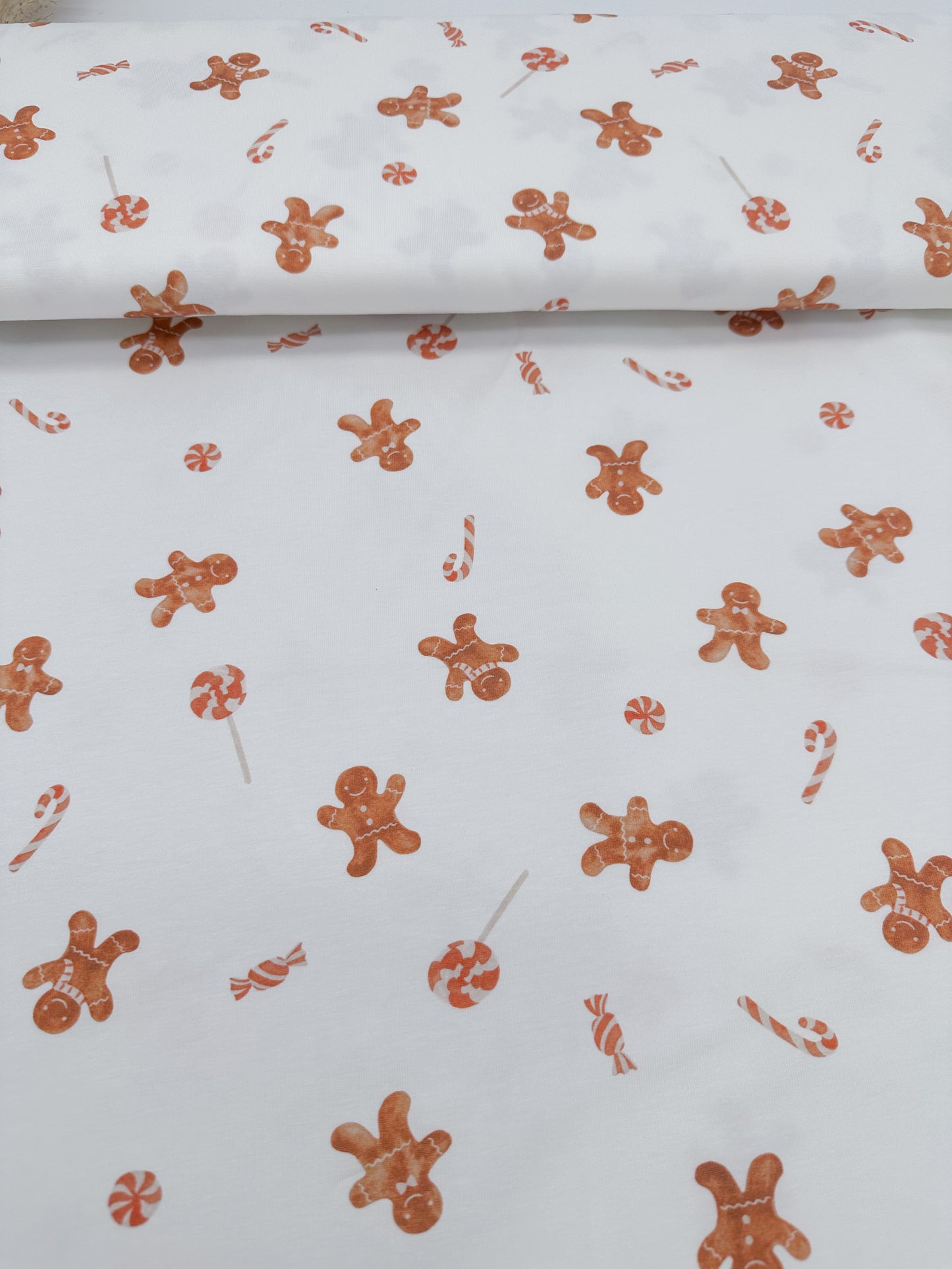 Stoff Jersey Meterware Lebkuchenmann Family Fabrics