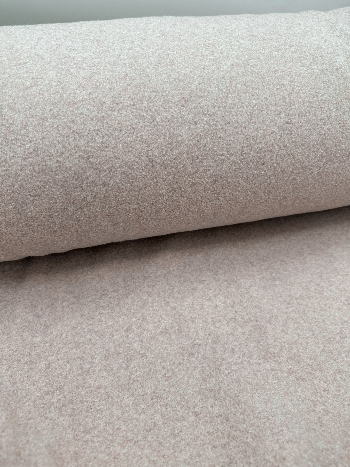 Bio Baumwollfleece taupe meliert Meterware