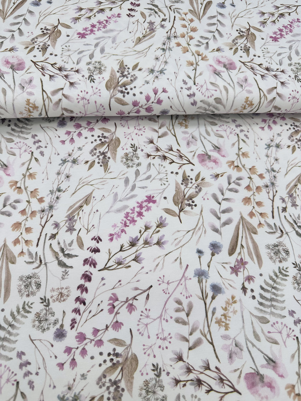 Baumwolljersey Meterware Blumen& Gräser Öko Tex 100