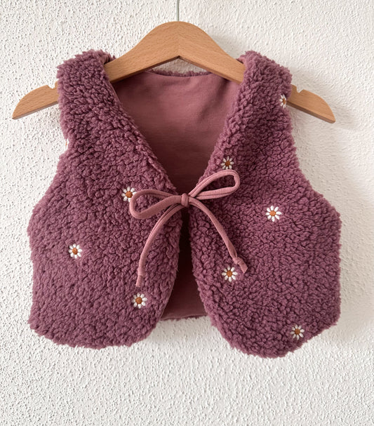 Teddyweste Blumen Beere