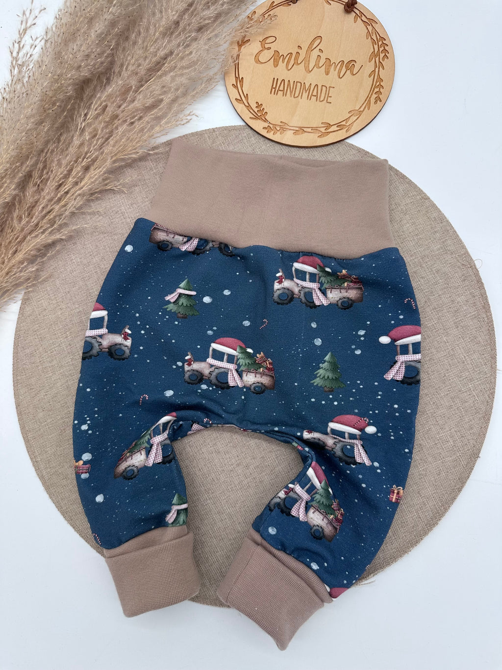 Baggypants Weihnachtstraktor French Terry Gr.68/74