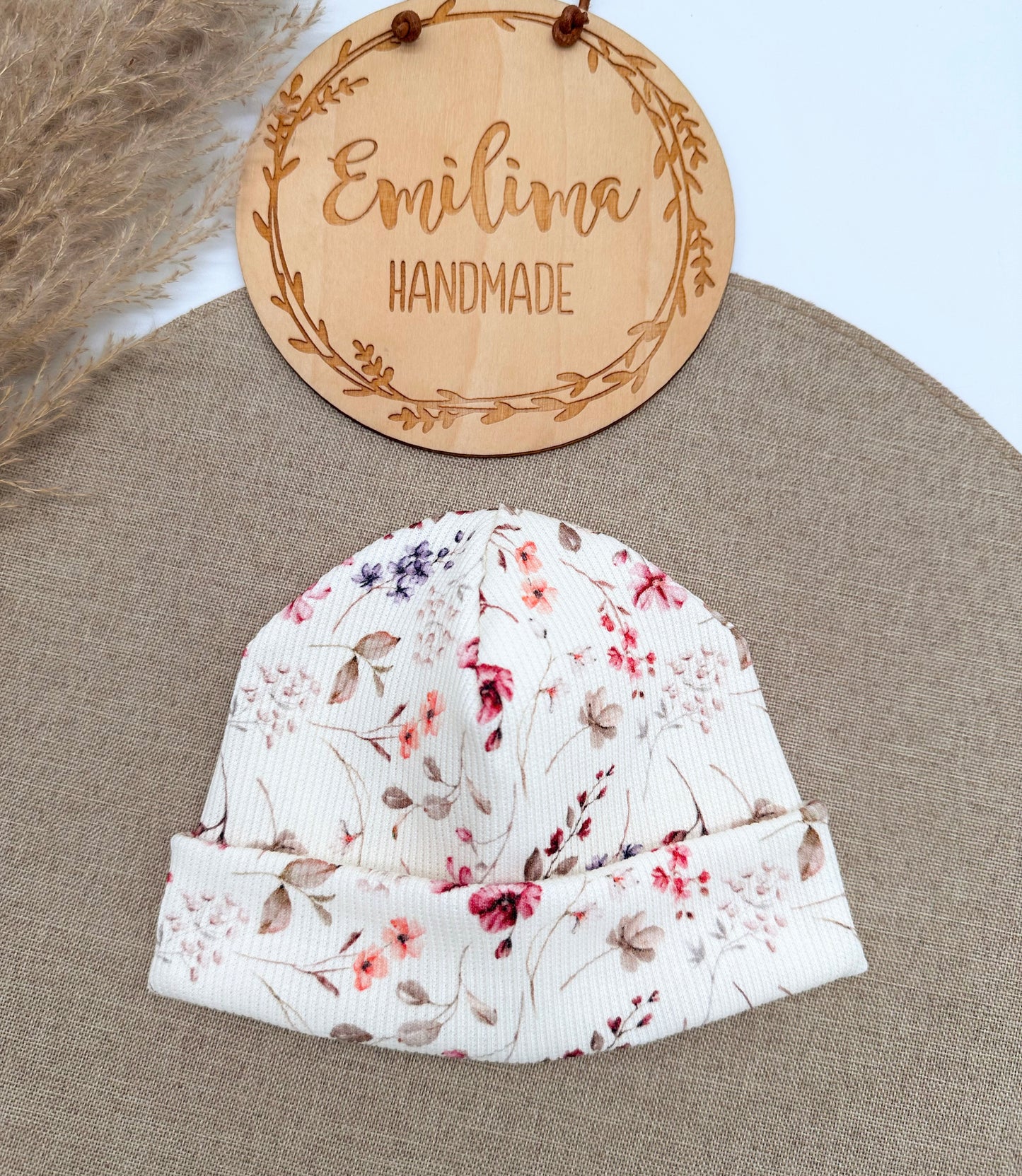 Hipster Beanie Rosentraum Rippenjersey Übergangsmütze