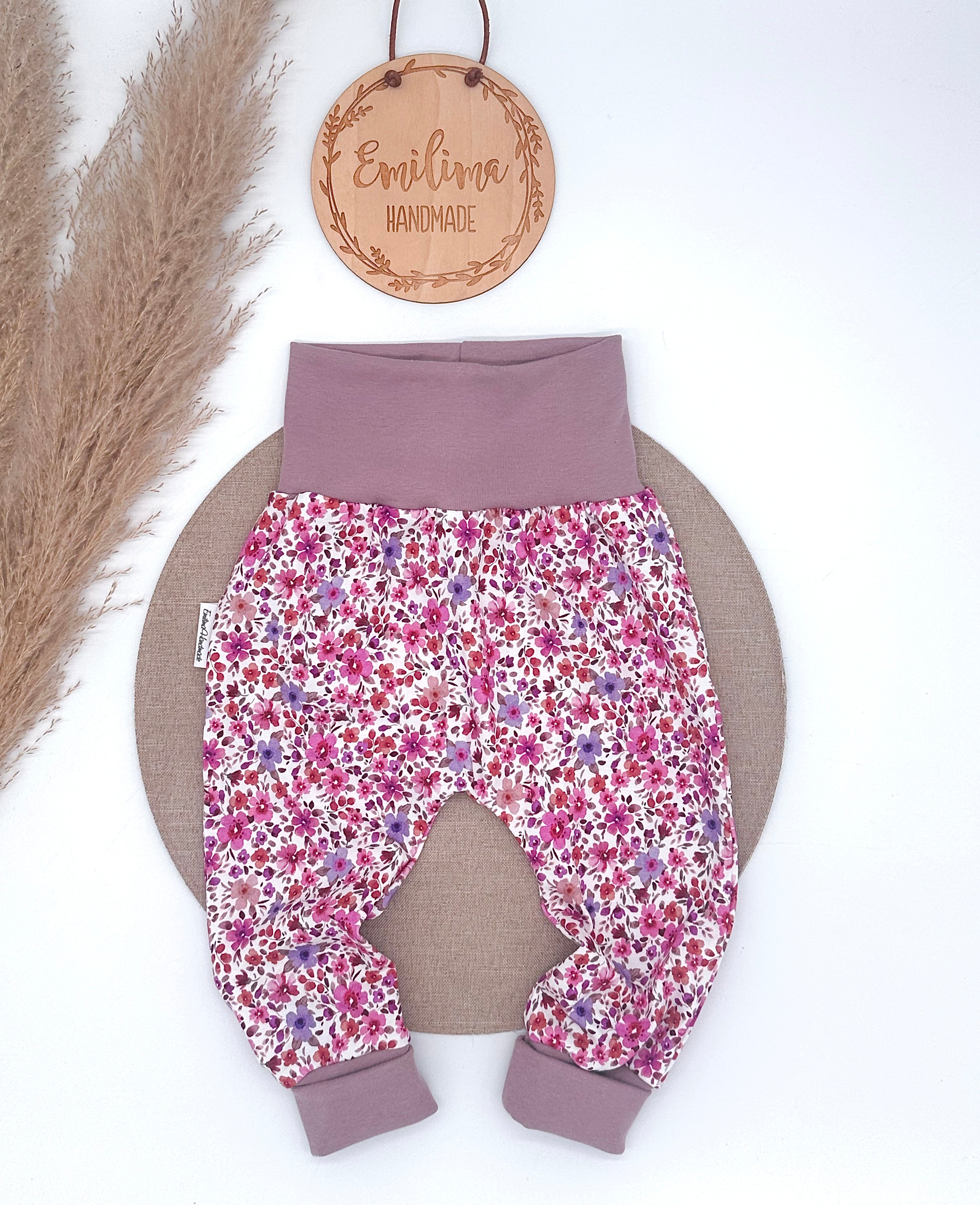 Baggypants Aquarell Blumen pink