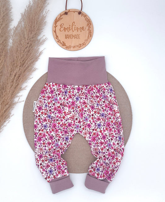 Baggypants Aquarell Blumen pink