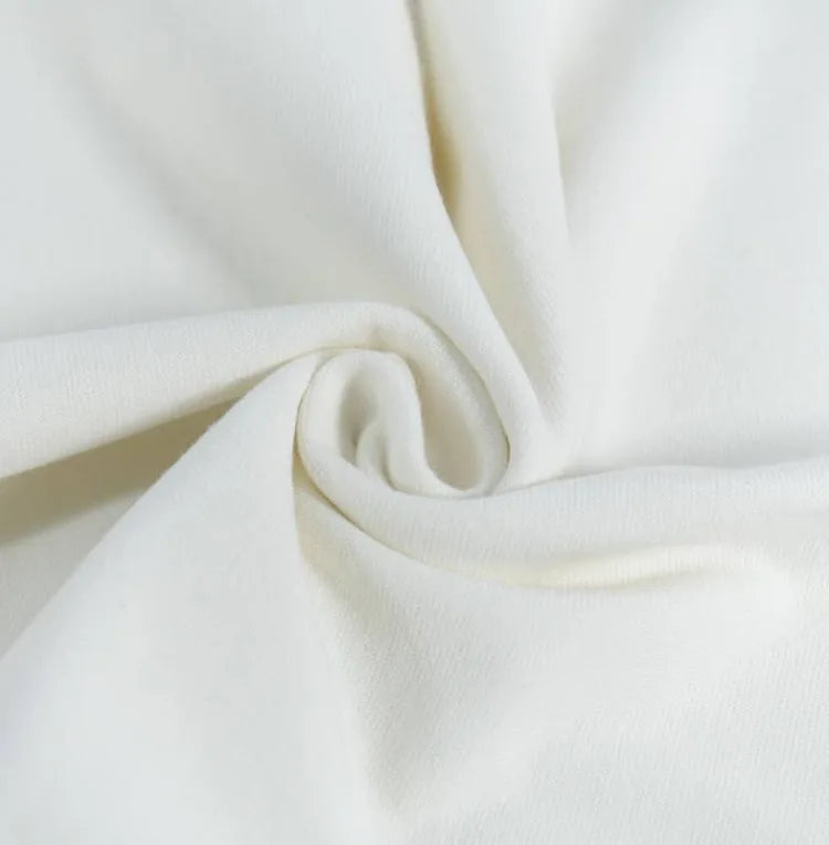 Bündchen Bündchenstoff GOTS Creme weiß