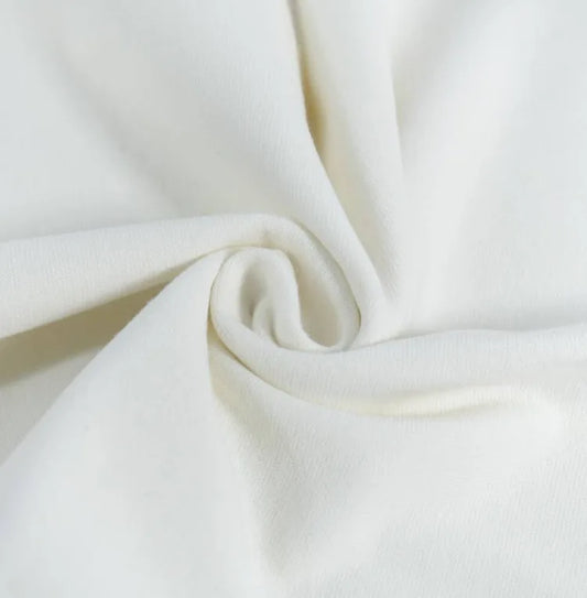 Bündchen Bündchenstoff GOTS Creme weiß