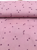 Musselin Herzen mauve Meterware