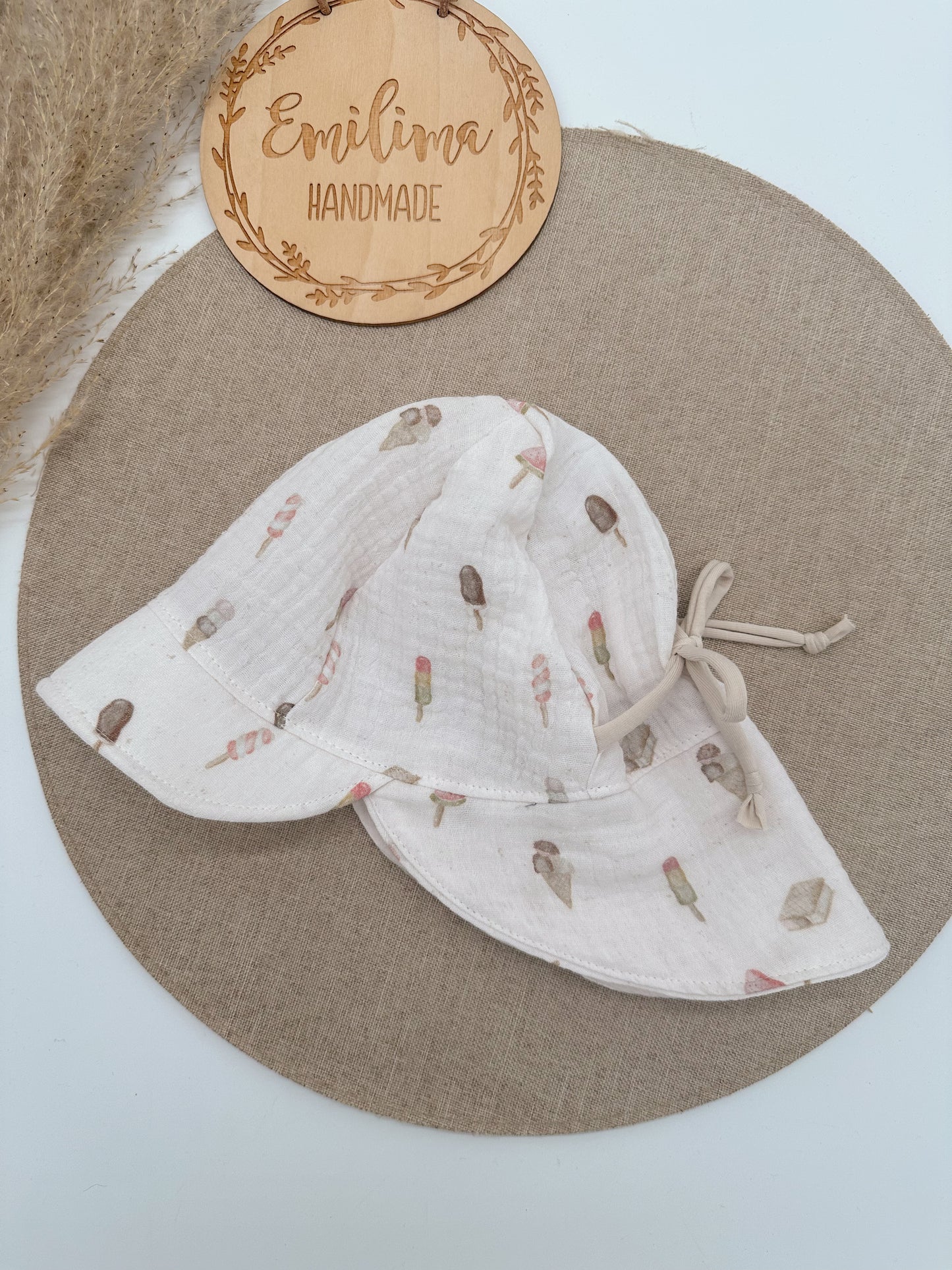 Sonnenhut Musselin Motive Baby Kleinkind Nackenschutz Schirmchen