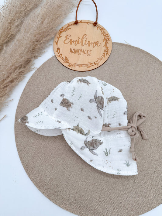Sonnenhut Musselin Motive Baby Kleinkind Nackenschutz Schirmchen