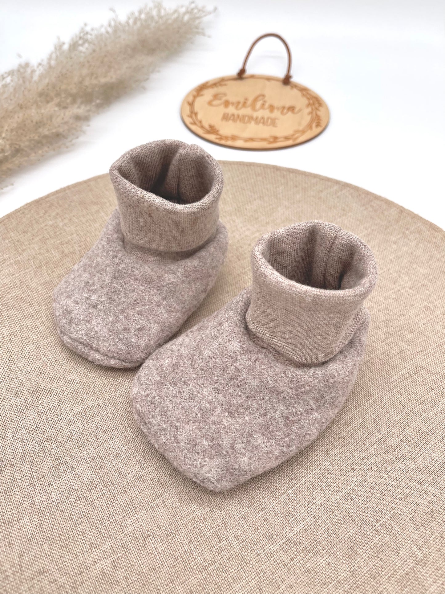 Walkschuhe Babyboots aus Wollwalk Uni