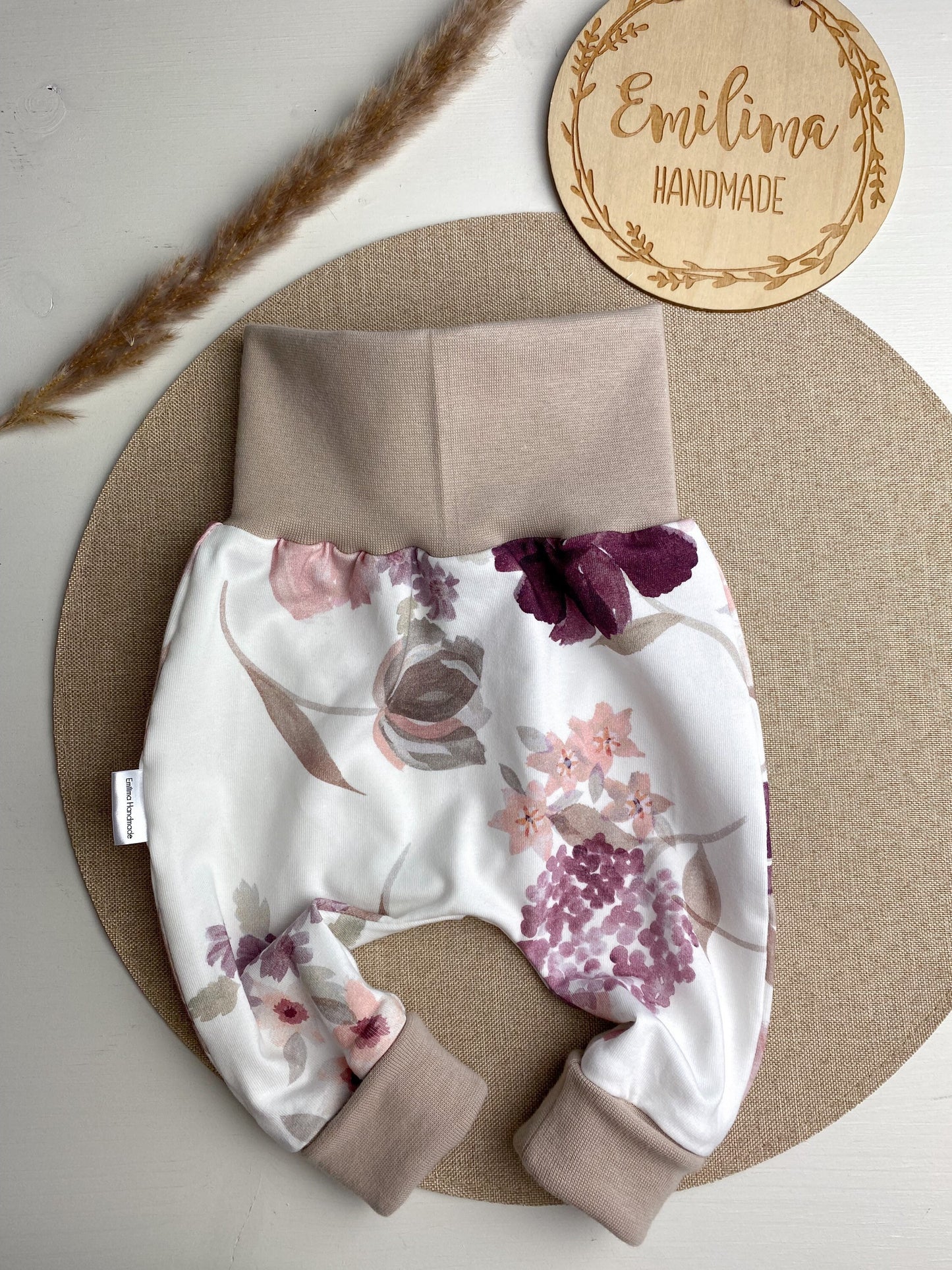 Pumphose Baby Mädchen Blumen Vintage Flowers altrosa Baggypants