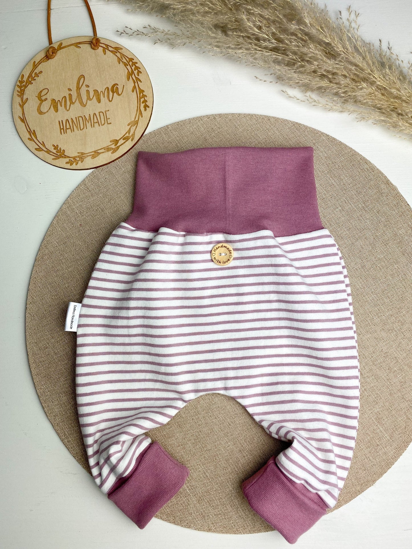 Pumphose Baggypants Babyhose Jerseyhose rosa streifen Weiß Mädchen