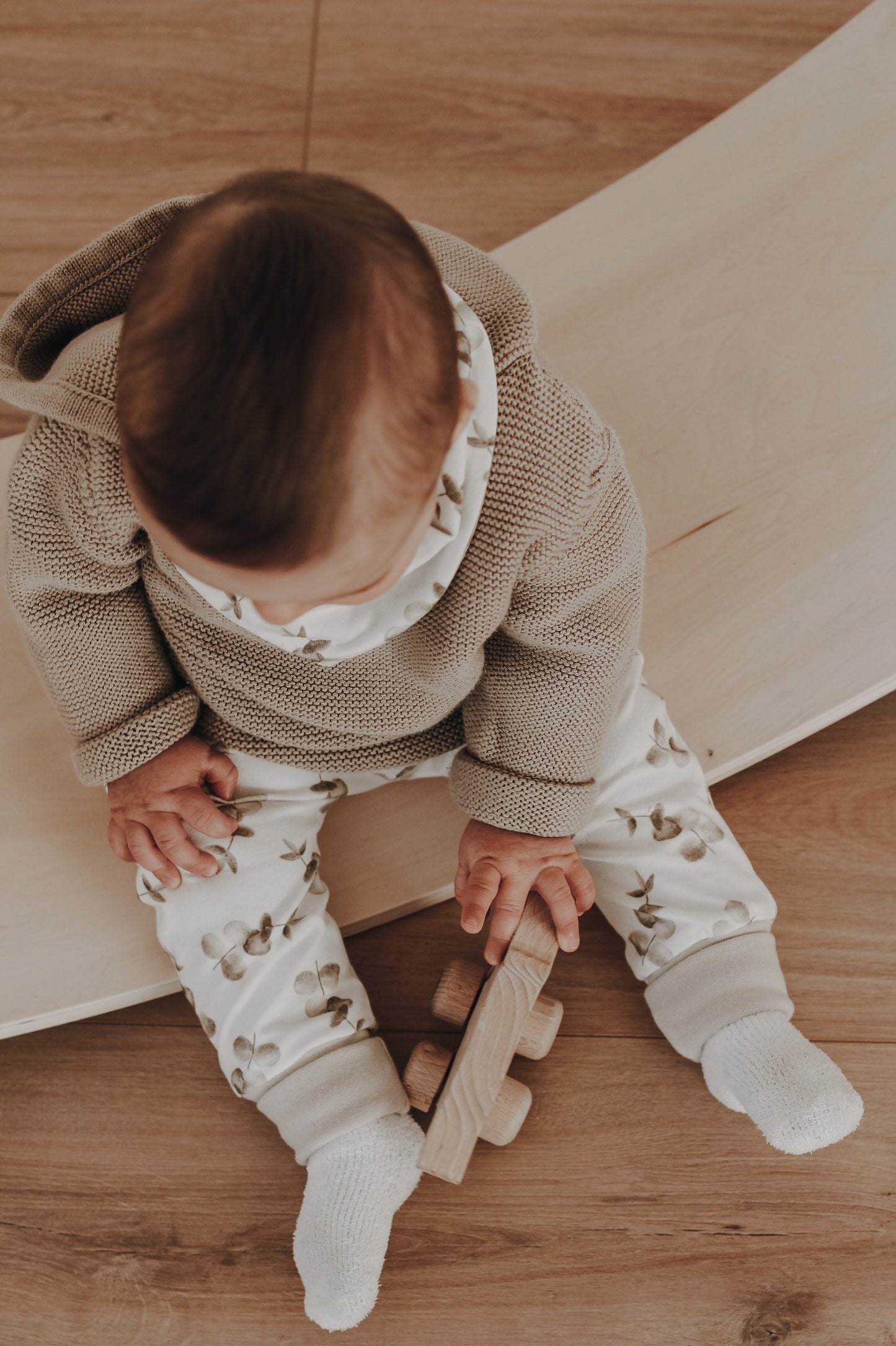 Pumphose Baggypants Baby Kleinkind Jersey Eukalyptus Sand Weiß