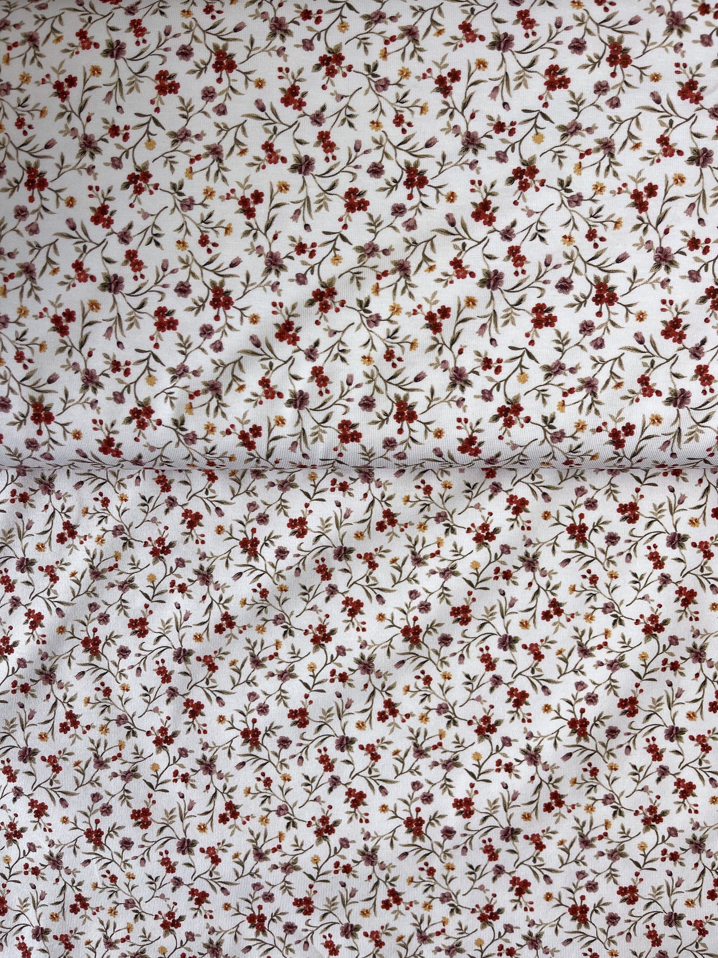 Jersey Stoff Streublümchen weiß rosa rot gelb  Flowers Baumwolljersey