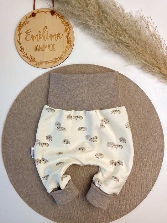 Pumphose Baggypants Igel Creme braun meliert Baby Kleinkind