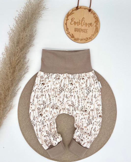 Pumphose Baggypants Babyhose Trockenblumen Gräser Sand Weiß